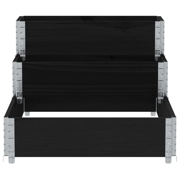 vidaXL 3-tasoinen Korotettu kukkalaatikko musta 120x80 cm t&auml;ysi m&auml;nty