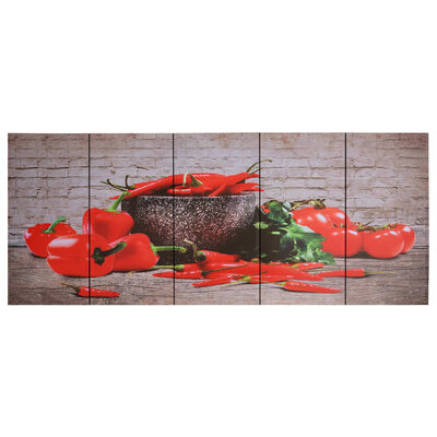 vidaXL Kanvaasitaulusarja paprika monivärinen 150 x 60 cm