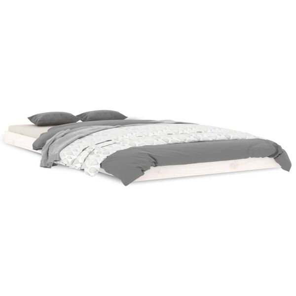 vidaXL Sängynrunko valkoinen 100x200 cm täysi mänty