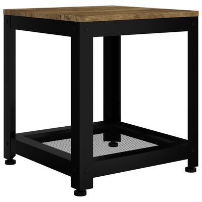 vidaXL Sivupöytä tummanruskea ja musta 40x40x45 cm MDF ja rauta