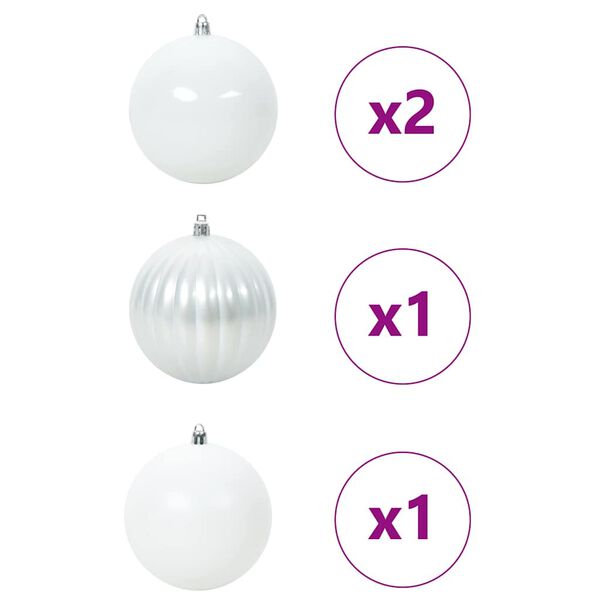 vidaXL Jouluornamentti-setti XXL 4 pcs Valkoinen Muovi