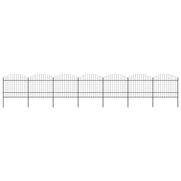 vidaXL Puutarha-aita keih&auml;sk&auml;rkinen ter&auml;s 1248x175 cm musta