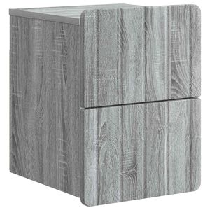 vidaXL Sein&auml;lle Kiinnitett&auml;v&auml; Y&ouml;p&ouml;yt&auml; Harmaa sonoma 33 x 34,5 x 43 cm