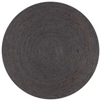 vidaXL Käsintehty pyöreä juuttimatto 90 cm tummanharmaa