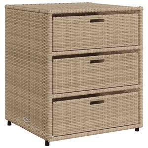 vidaXL Puutarhan s&auml;ilytyskaappi beige 55x59x69 cm polyrottinki