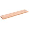 vidaXL Sein&auml;hylly vaaleanruskea 140x30x(2-4) cm k&auml;sitelty t&auml;ystammi