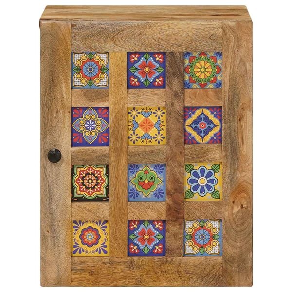 vidaXL Kylpyhuoneen ripustettava kaappi Luonnollinen 38 x 33,5 x 48 cm