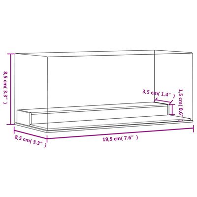 vidaXL Esittelylaatikko läpinäkyvä 19,5x8,5x8,5 cm akryyli