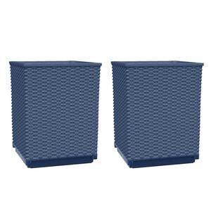 vidaXL Kukkalaatikot 2 kpl sininen harmaa 30x30x37 cm polypropeeni