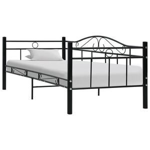 vidaXL P&auml;iv&auml;vuoteenrunko musta metalli 90x200 cm