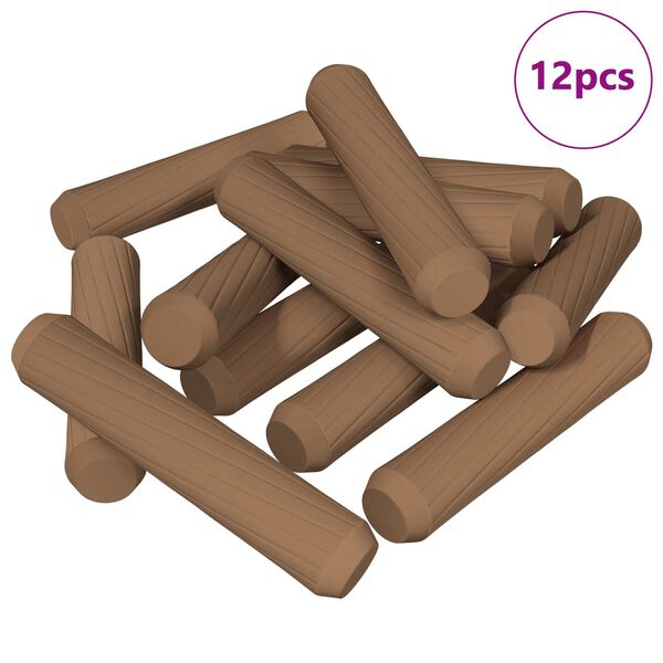 vidaXL Puutapit 12 pcs Ruskea &Oslash;8 x 35 mm t&auml;ysi puu