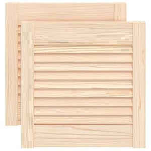 vidaXL Louvred-ovet 2 kpl Luonnollinen 39,5 x 39,4 cm T&auml;ysi m&auml;nty