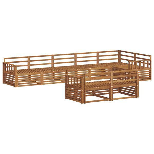 vidaXL Ulkosohvakokoelma 8 pcs Luonnollinen Tihe&auml; akasiapuu