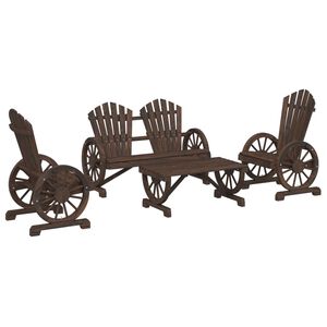 vidaXL 4-osainen Puutarhatuolisarja t&auml;ysi kuusi