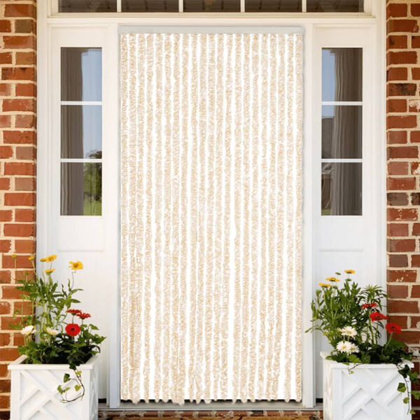 vidaXL Hyönteisverho beige ja valkoinen 90x220 cm Chenille