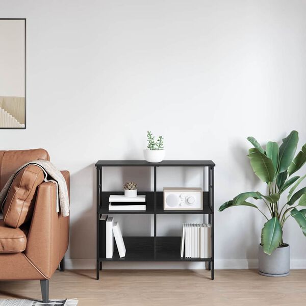 vidaXL Kirjahylly Musta tammi. 82 x 32 x 79 cm Tekninen puu