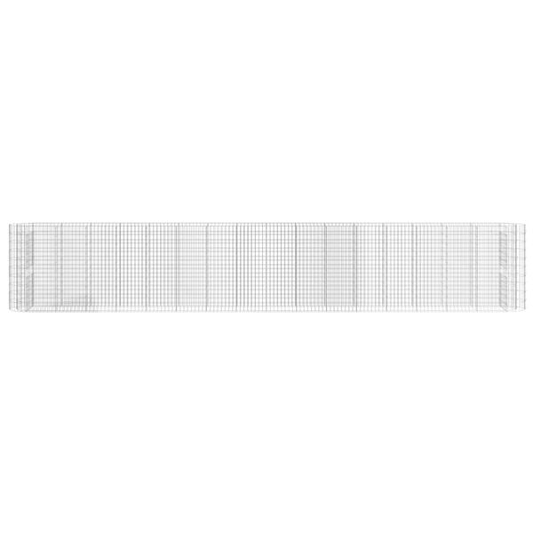 vidaXL Korotettu kivikori/kukkalaatikko galvanoitu rauta 610x50x100 cm