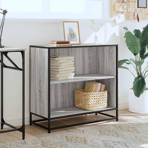 vidaXL Kirjahylly harmaa Sonoma 80,5x35x76 cm tekninen puu