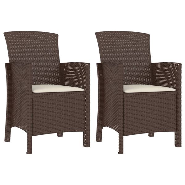 vidaXL 3-osainen Puutarhasohvasarja tyynyill&auml; PP-rottinki ruskea