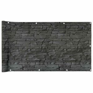 vidaXL Parvekkeen yksityisyyssuoja kivityyli harmaa 600x120 cm PVC