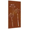 vidaXL Puutarhasein&auml;koriste 105x55 cm corten ter&auml;s kukkakuvio
