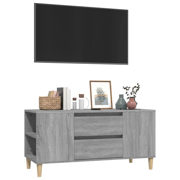 vidaXL TV-taso harmaa Sonoma 102x44,5x50 cm tekninen puu