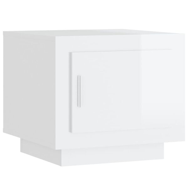 vidaXL Sohvap&ouml;yt&auml; korkeakiilto valkoinen 51x50x45 cm tekninen puu