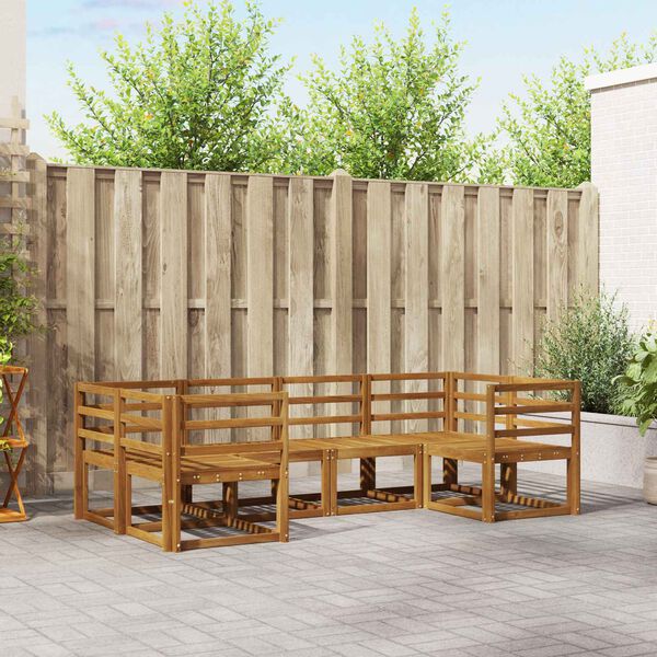 vidaXL Ulkosohvakokoelma 6 pcs Luonnollinen Tihe&auml; akasiapuu