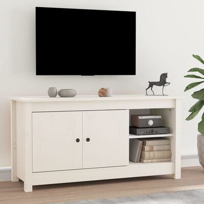 vidaXL TV-taso valkoinen 103x36,5x52 cm täysi mänty