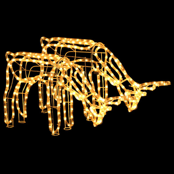 vidaXL Poro joulukoriste 2 kpl lämmin valkoinen 73x31x45 cm