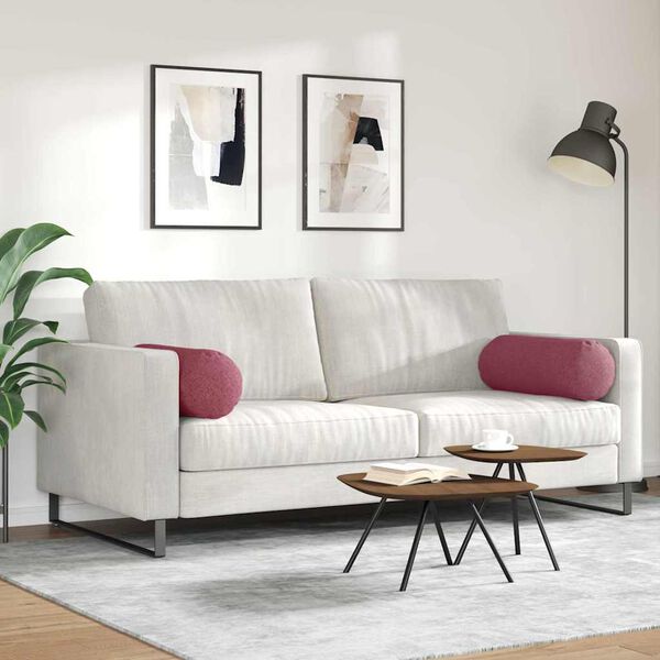 vidaXL Pystytyynyt 2 pcs Viininpunainen Ø 25 x 70 cm kangas