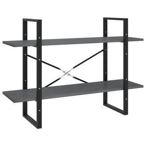 vidaXL 2-tasoinen kirjahylly harmaa 100x30x70 cm t&auml;ysi m&auml;nty