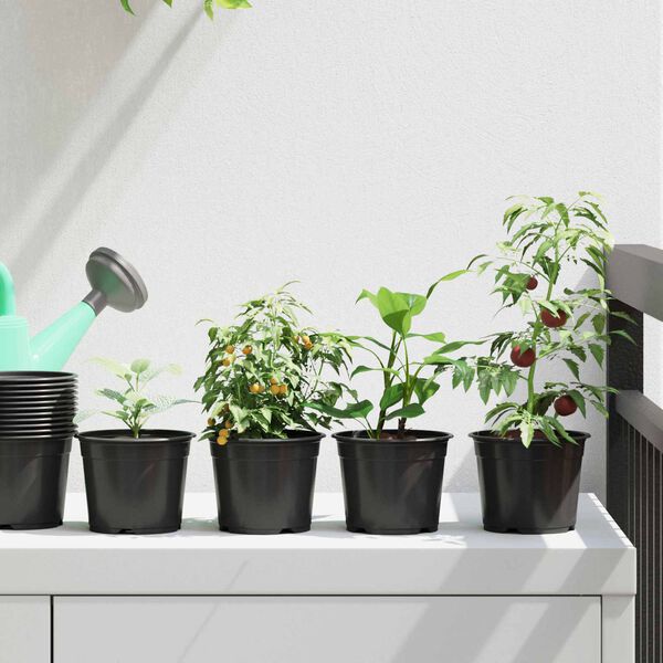 vidaXL Kukkaruukku 50 pcs Musta &Oslash; 15 x 12.5 cm Muovi