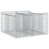 vidaXL Gabion Kohotettu Peti 100 x 100 x 60 cm Galvanoitu ter&auml;s Hopea