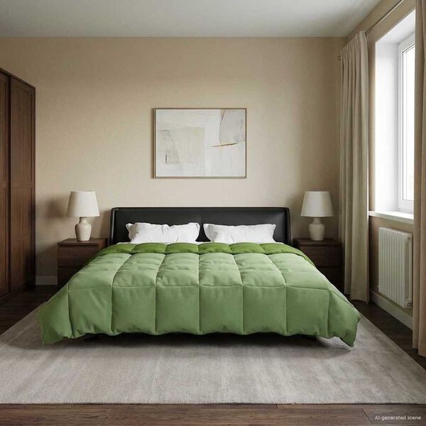 vidaXL Kes&auml;peitto Quiltottu Vihre&auml; 220 x 260 cm Mikrokuitu