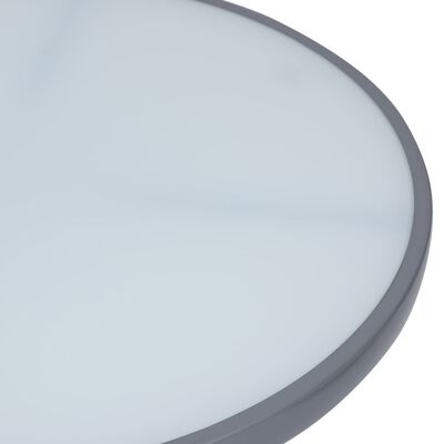 vidaXL Puutarhapöytä vaaleanharmaa 80 cm teräs ja lasi