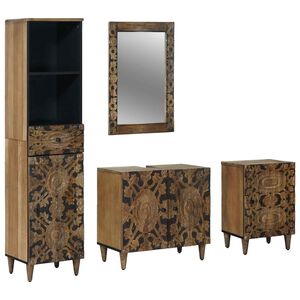 vidaXL Kylpyhuonekalustesetti 4 kpl Ruskea 62 x 33 x 58 cm