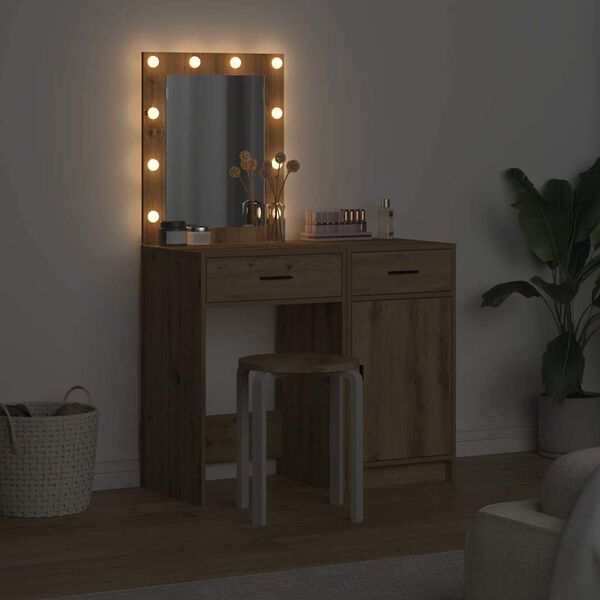 vidaXL Meikkip&ouml;yt&auml; ovella 2 pcs Ruskea 50 x 41 x 135 cm Tekninen puu