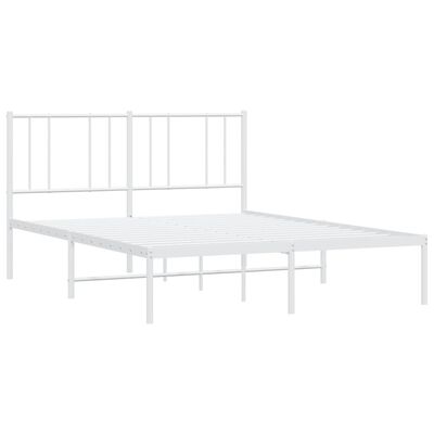 vidaXL Metallinen sängynrunko päädyllä valkoinen 150x200 cm
