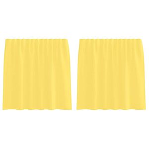 vidaXL Voile-verhot tankotaskuilla 2 kpl keltainen