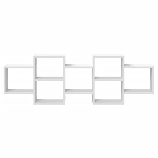 vidaXL Sein&auml;hylly valkoinen 129x18x42 cm lastulevy