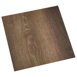 vidaXL Itsekiinnittyv&auml;t Lattialankut Ruskea ja musta 30,5 x 30,5 cm
