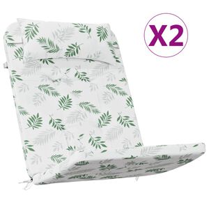 vidaXL Adirondack tuoli tyynyill&auml; 2 kpl lehtikuvio Oxford kangas