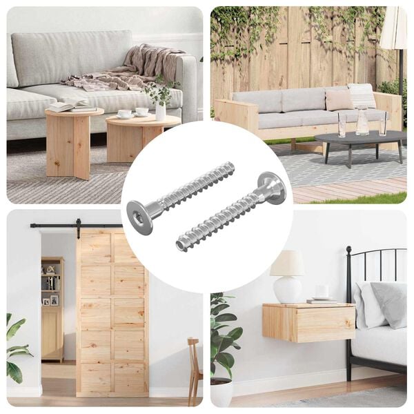 vidaXL Confirmat-ruuvit 2 pcs Hopea Metalli