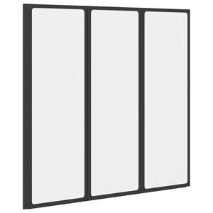 vidaXL Suihkusein&auml; Musta 120 x 2 x 117 cm Alumiini ja PP