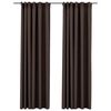 vidaXL Pellavamaiset pimennysverhot koukuilla 2kpl rusk/harm 140x225cm