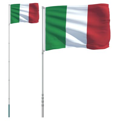 vidaXL Italian lippu ja lipputanko 5,55 m alumiini