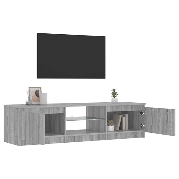 vidaXL TV-taso LED-valoilla harmaa Sonoma 140x40x36 cm