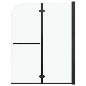 vidaXL Taittuva suihkukaappi 2 paneelia ESG 95x140 cm musta