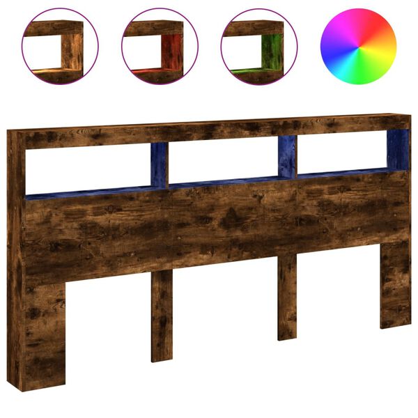 vidaXL S&auml;ngynp&auml;&auml;tykaappi LED-valoilla savutammi 200x17x102 cm